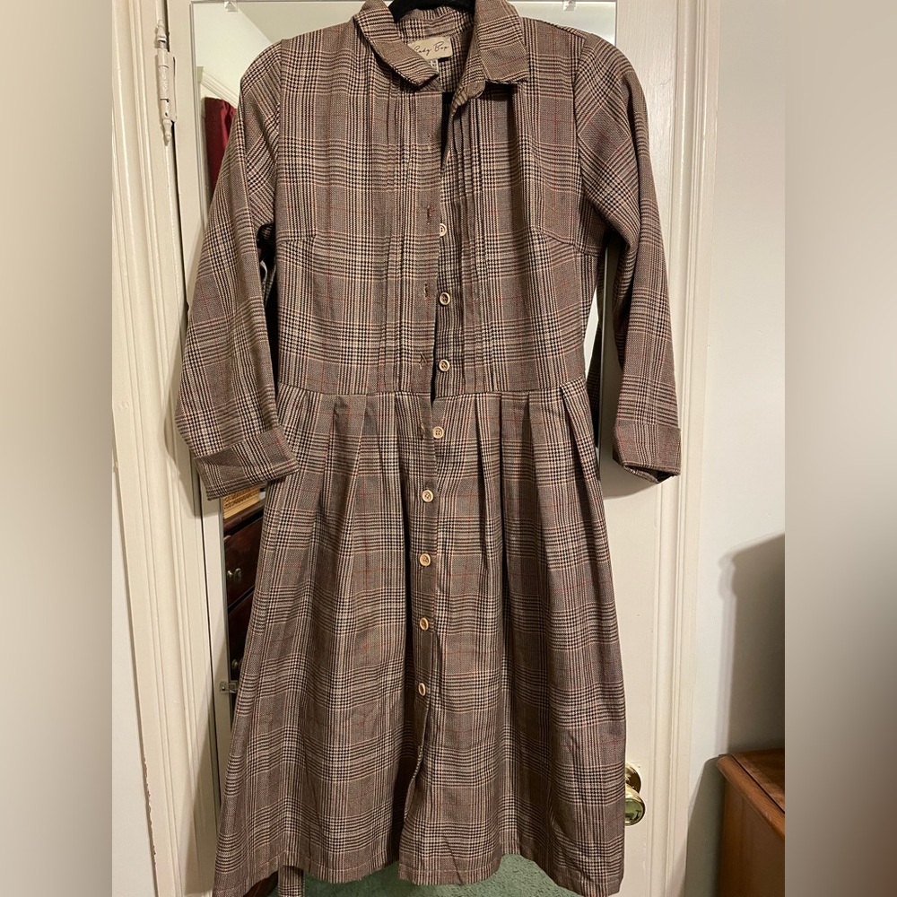 Plaid Button Up Dress